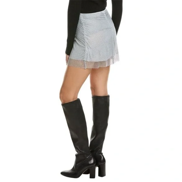 WeWoreWhat Sparkly Mesh Crystal Mini Skirt Y2K Party Festival size 4 - Picture 7 of 8